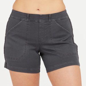 Spanx Stretch Twill Shorts, Washed Black, Size S